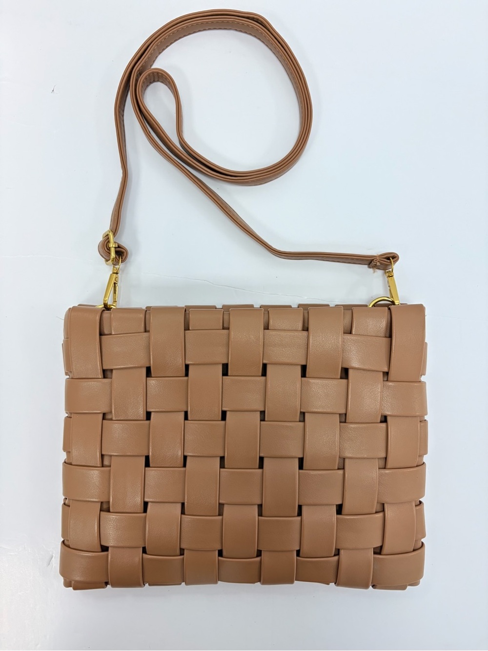 Woven Crossbody Bag in Tan